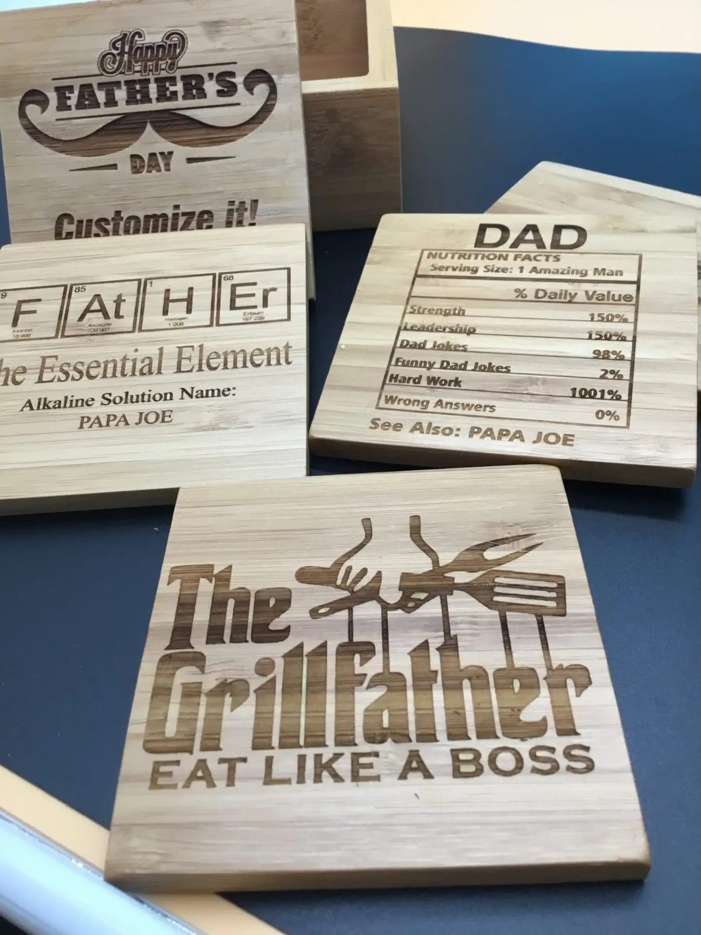 Sip in Style with your Personalized Engraved Bamboo Coaster Set-Saving Tables with a Personal Touch! - Image 6