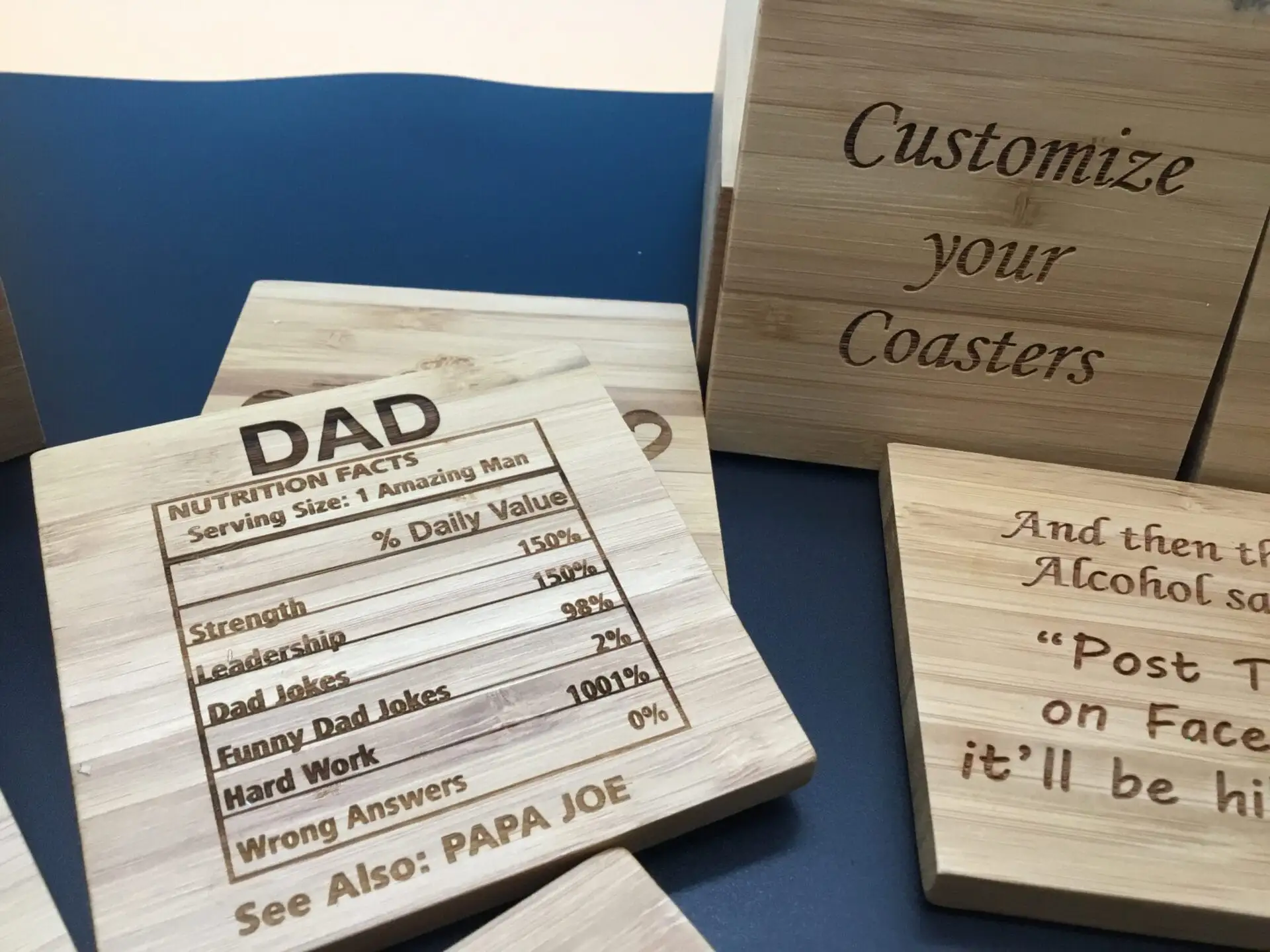 Sip in Style with your Personalized Engraved Bamboo Coaster Set-Saving Tables with a Personal Touch! - Image 8