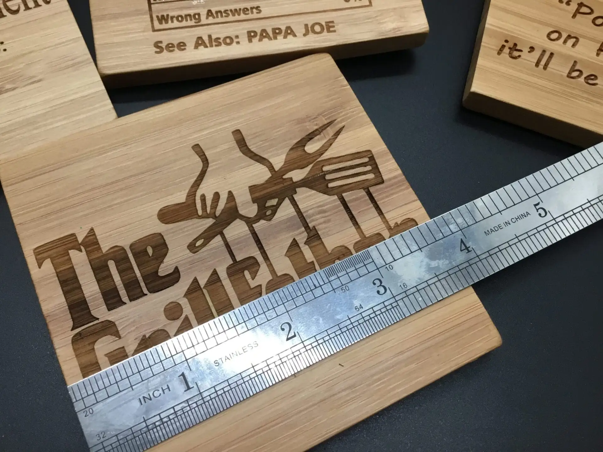 Sip in Style with your Personalized Engraved Bamboo Coaster Set-Saving Tables with a Personal Touch! - Image 2